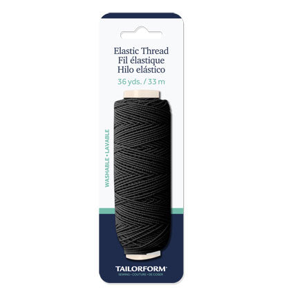 ELASTIC THREAD BLACK - 36YDS / 33m - 0.44mm