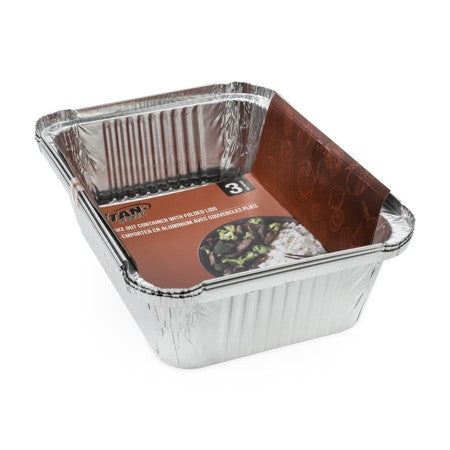TITAN FOIL 4 LB DEEP TAKE OUT CONTAINER/FOLDED LIDS 3/PK