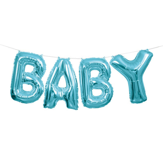 Blue Baby Foil Letter Balloon Banner Kit  14"
