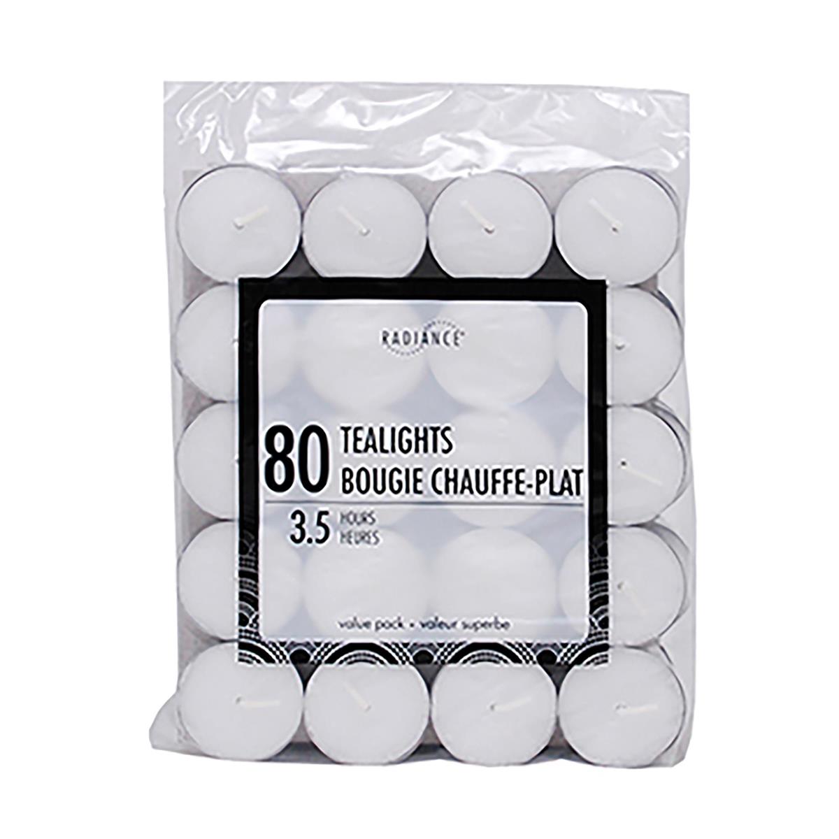 KG Radiance 80Pk White Tlite-10Gm Bagged, 3 Hours (Az)