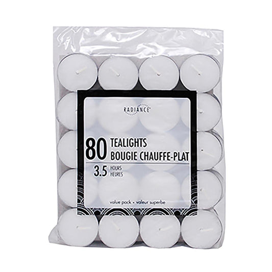 KG Radiance 80Pk White Tlite-10Gm Bagged, 3 Hours (Az)