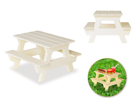 Wood Craft: 10.5x10.5x6.4cm DIY Mini Picnic Table