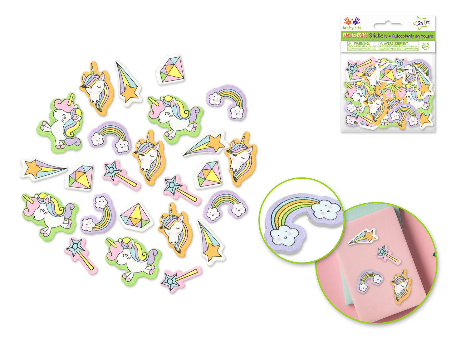 Krafty Kids: Foam-Fun 3D Stickers Themed B) Unicorn Dreams