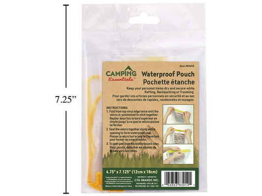 Camping 12x18cm Waterproof Pouch,  pvc bag with insert