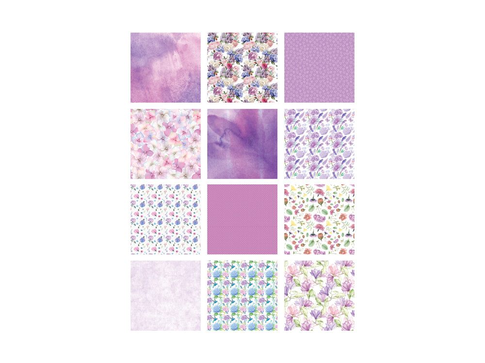 Paper Pads: 6"x6" Perfect Prints Stack Packs x24 Assorted Q) Lilac Garden