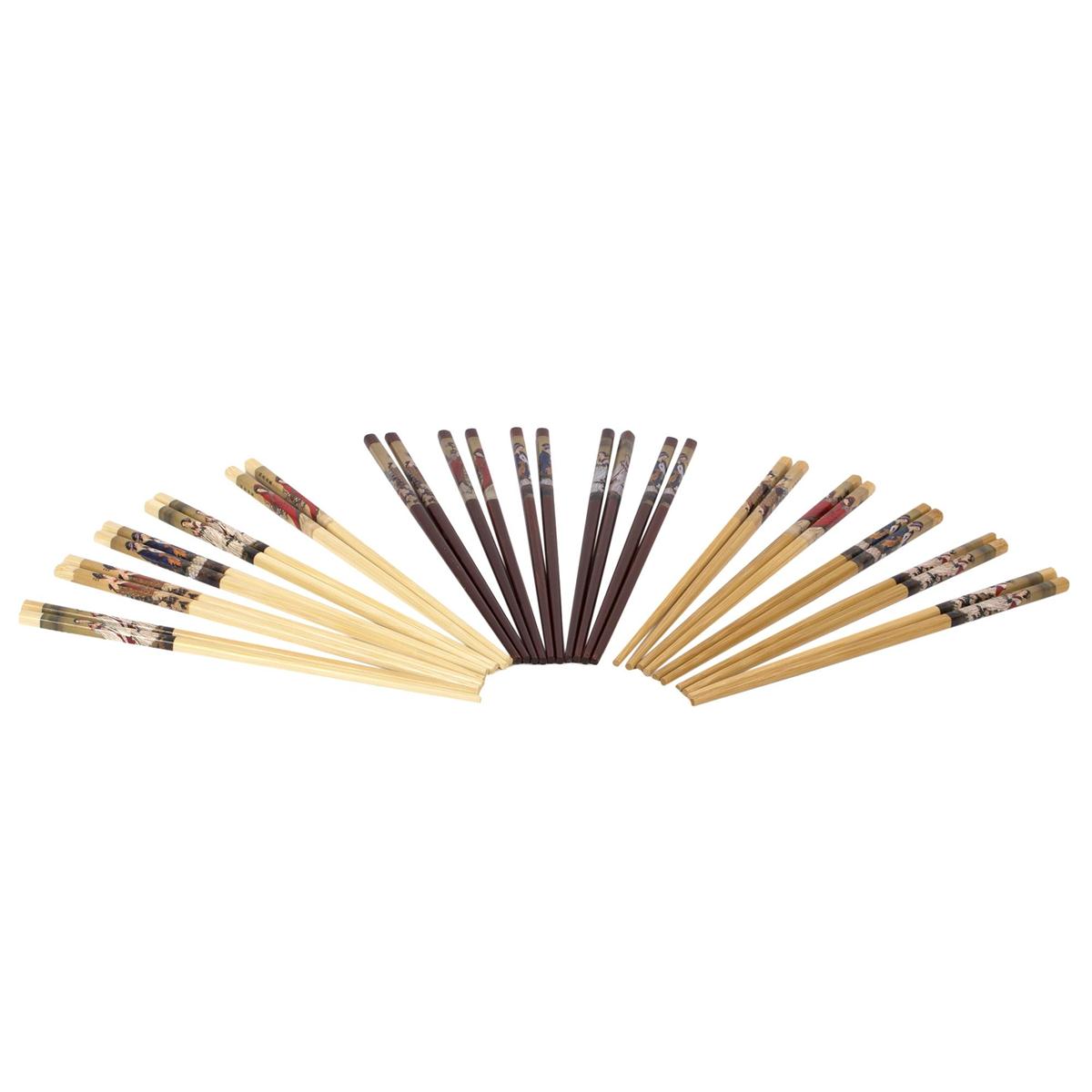 Luciano 5-Pair 9.5"L Chopstick Set, 3 col.,  pbh (CS)
