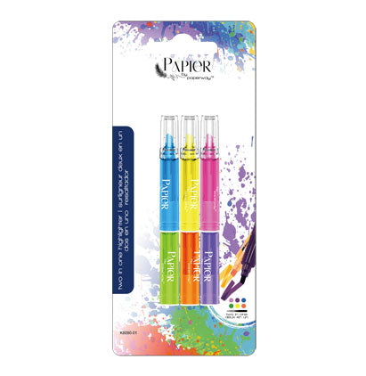 HIGHLIGHTER-3PK-6 COLORS 3PK/6 COLORS-DOUBLE TIP