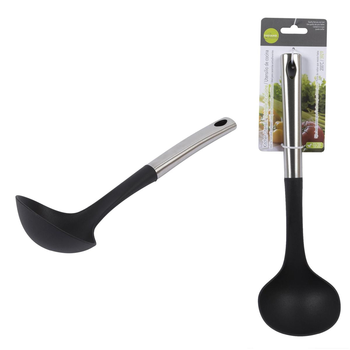 L.Gourmet 13"L Nylon Soup Ladle w/ Stainless Steel Hndl., toc (HZ)(CP)