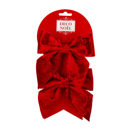 Deco N. Xmas 2pk Bow DÃ©cor, 6x6.3", t.o.c