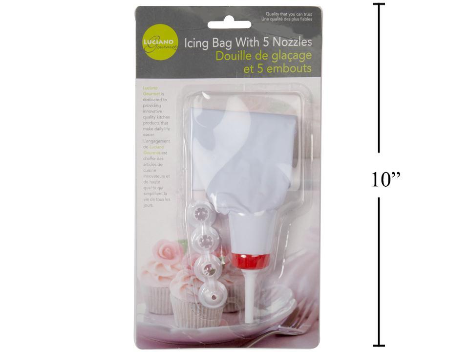 L.Gourmet PVC Icing Bag,w/5 Nozzles ,b/c (=#80128-HC) (CP)