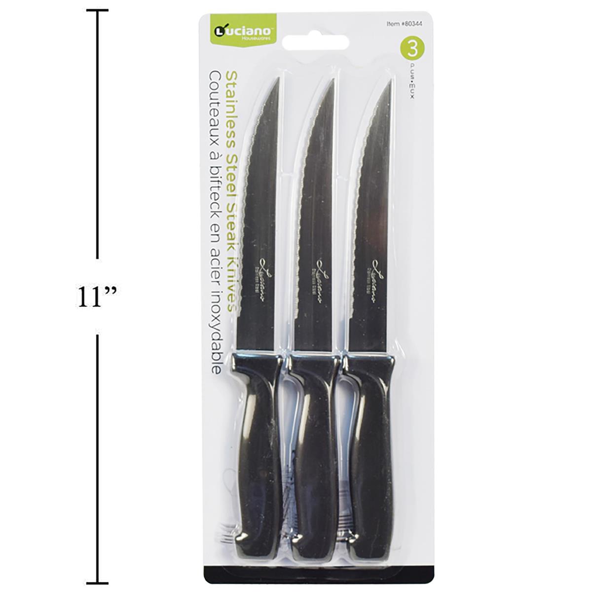 Luciano  2-pc 8.5" S/S Steak Knife w/ Plastic Handle, b/c