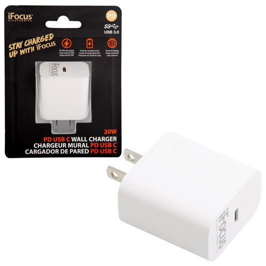 iFocus Type C 20W Wall Charger White, 5V-12V/3A-1.67A (cETLus 5019642)