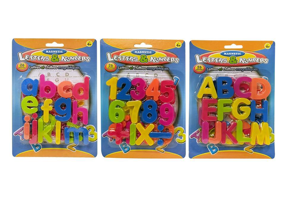26-pc Magnetic Numbers & Letters, 3/s, blister card