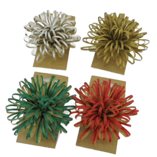 Paper T. Matte/Kraft 4.5" Fountain Bow, 4/S, card