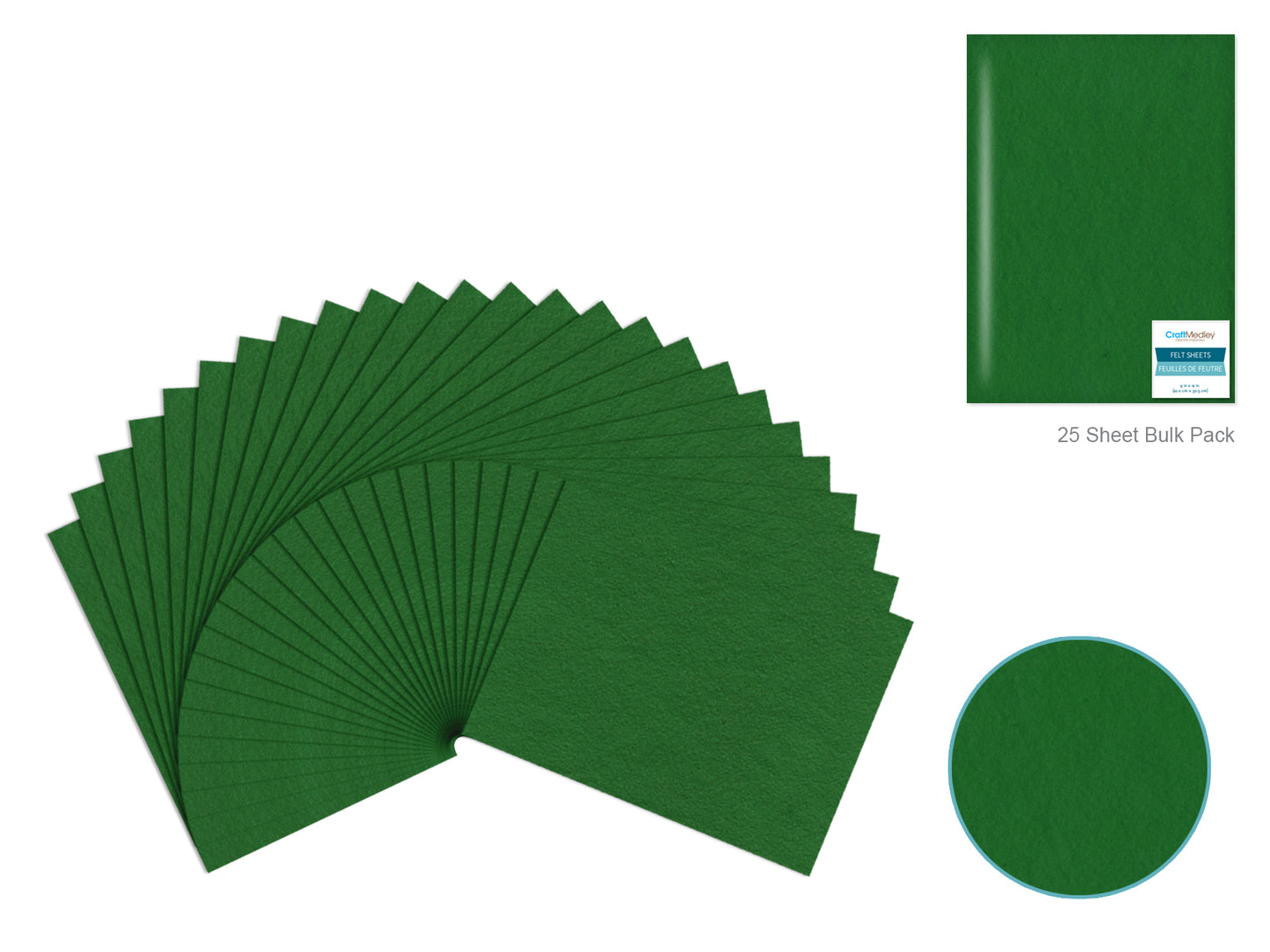 Felt Sheets: One 9"x12" Premium Bar-Coded I) Kelly Green