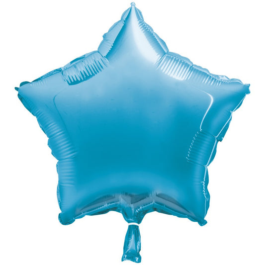 Baby Blue Solid Star Foil Balloon 18"  Packaged