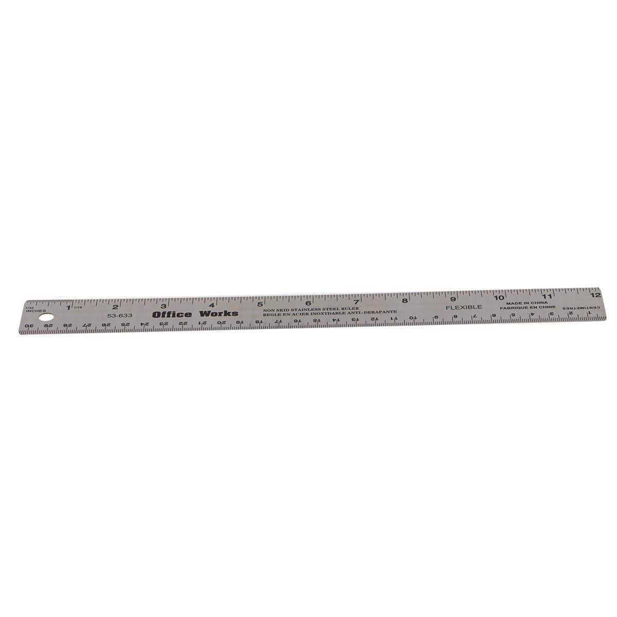 O.WKs. 12" S/S Ruler w/Cork Backing pbh