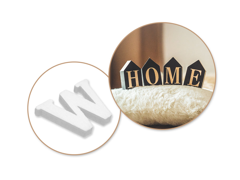 Craftwood: 1.3x1.5cm Mini Letter Box Set 104pc (4ea x 26 Letters) 2mm(T) A) White