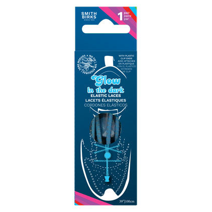 39" ROUND ELASTIC-GLOW IN THE DARK SHOE LACES-TURQ