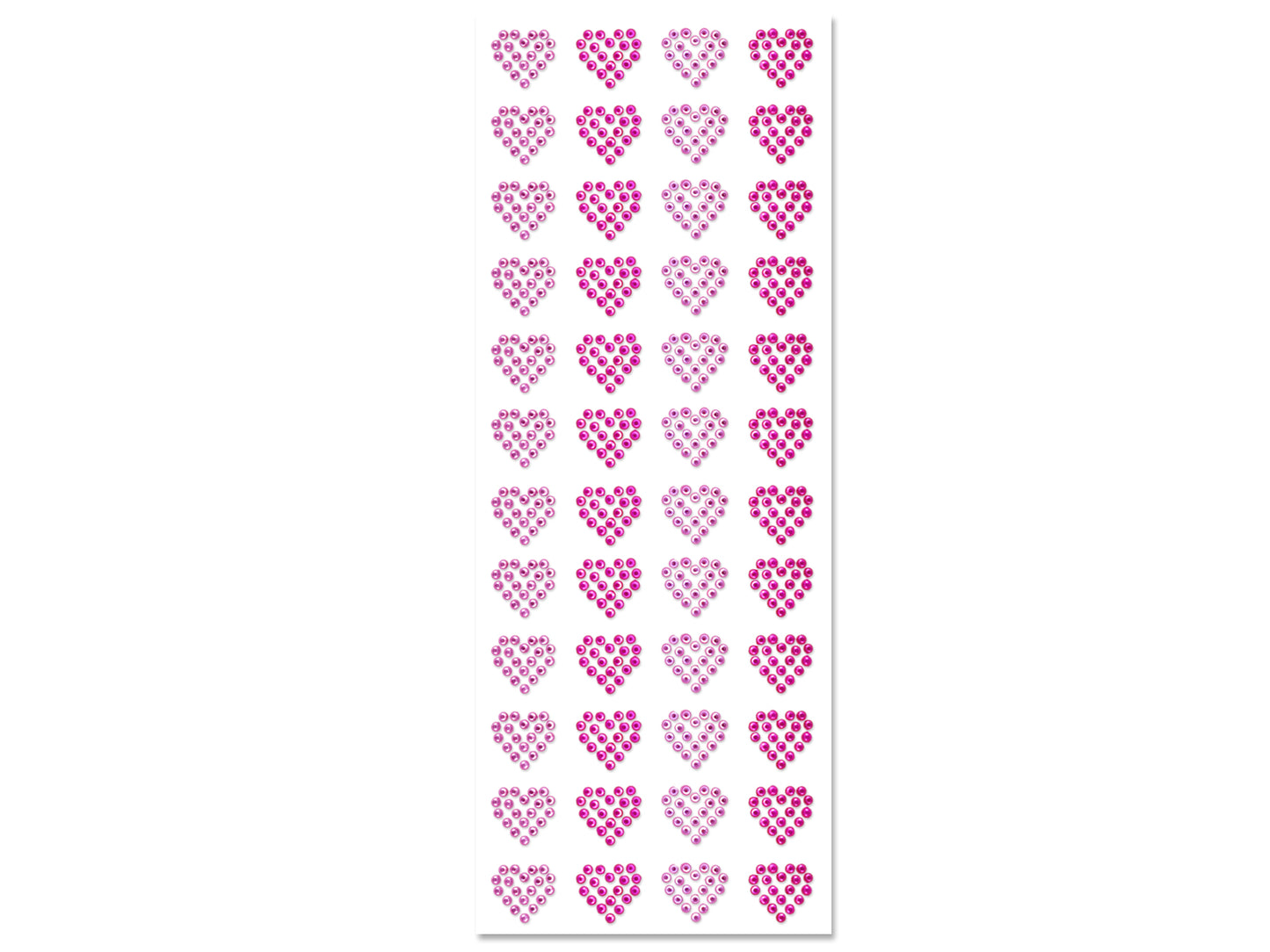 Paper Craft Sticker: 10cmx26.4cm Gemstone Embellishments A) Pink Hearts