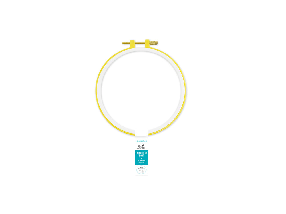 Needlecrafters: 6.4" Plastic Embroidery Hoop w/Brass Clamp