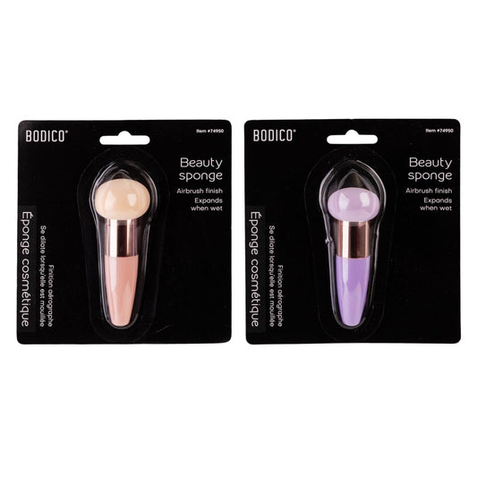 Bodico, Beauty Sponge w handle Set, 2-asst colors, blister card