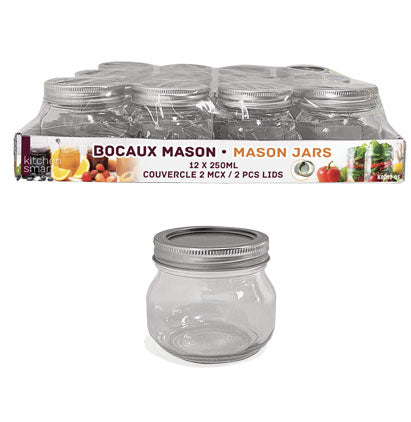 MASON GLASS JARS-250ML-12PCS PACK