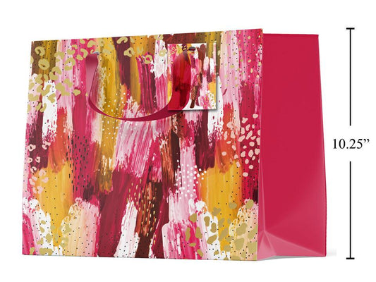 Paper T. Gift Bag, Large Horizontal, Painterly Pink, Matte/HS,