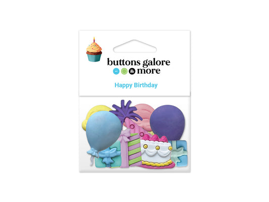 Buttons Galore & More: Craft & Sewing Novelty Buttons Asst 4020 Happy Birthday