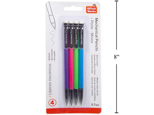 O.WKs. 4-Pc  Mechanical Pencils b/c