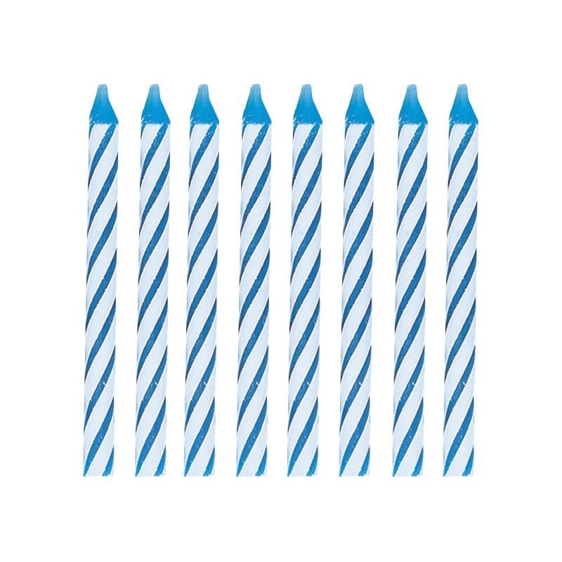 Blue Spiral Birthday Candles  24ct