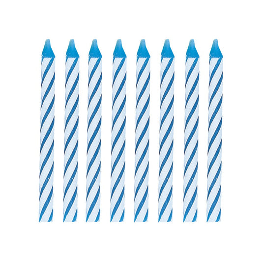 Blue Spiral Birthday Candles  24ct