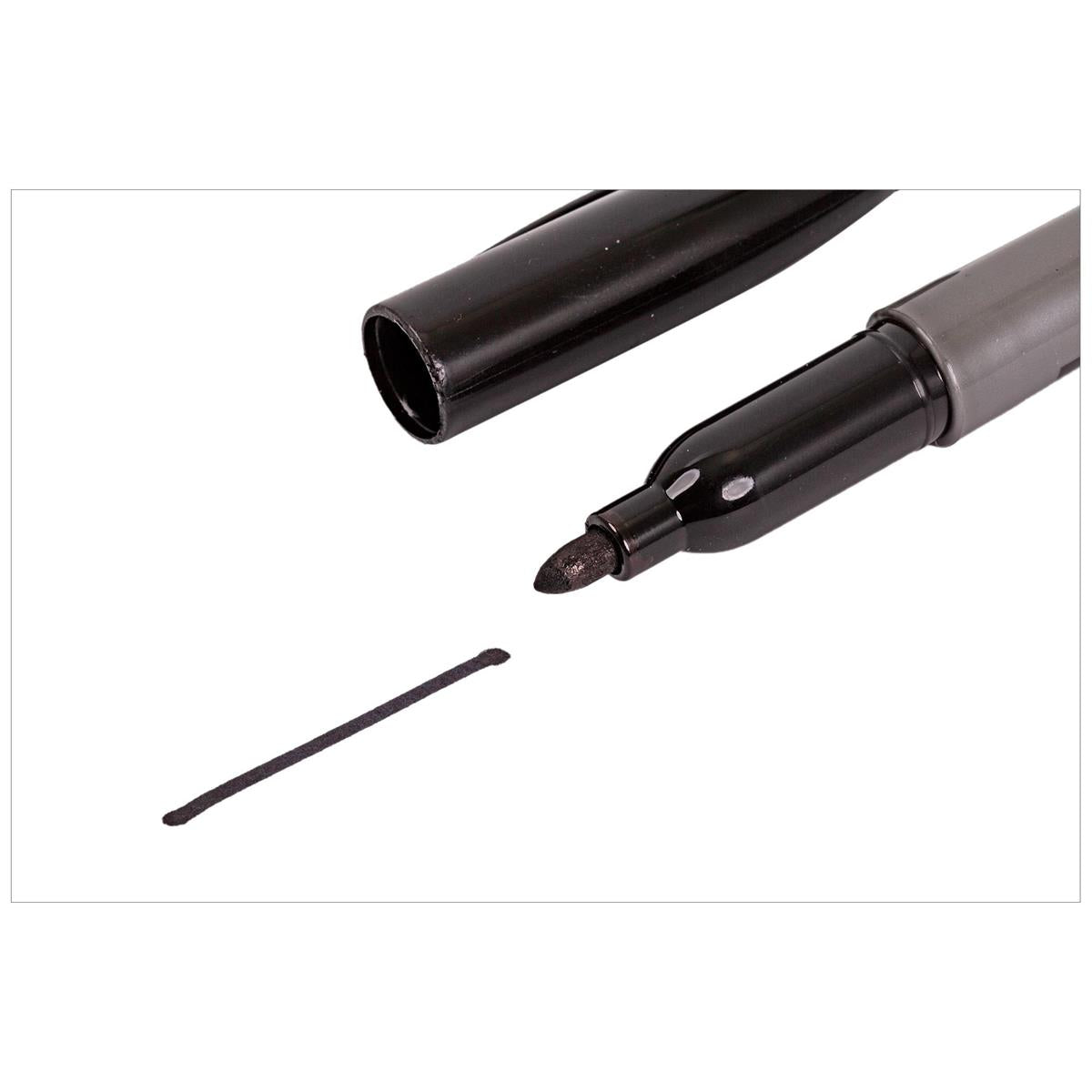 O.WKs. 2-Pk Fine Point Permanent Mkrs, Black color, b/c