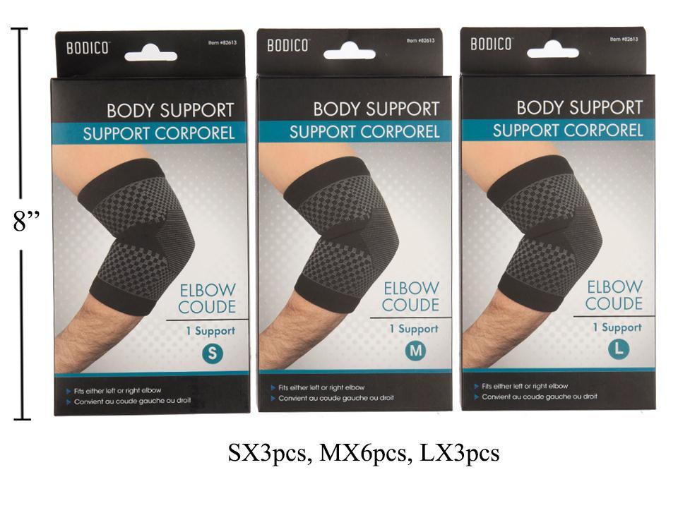 Bodico, Pro Elbow Support, 3sizes S/M/L, blk w grey web, col box(HZ)