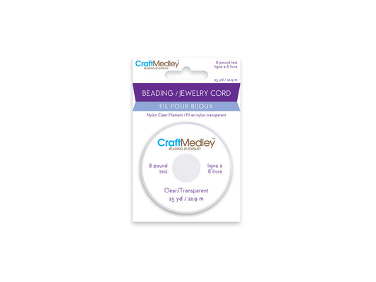 Beading/Jewelry Cord: 8lb Nylon Clear Filament 25yds