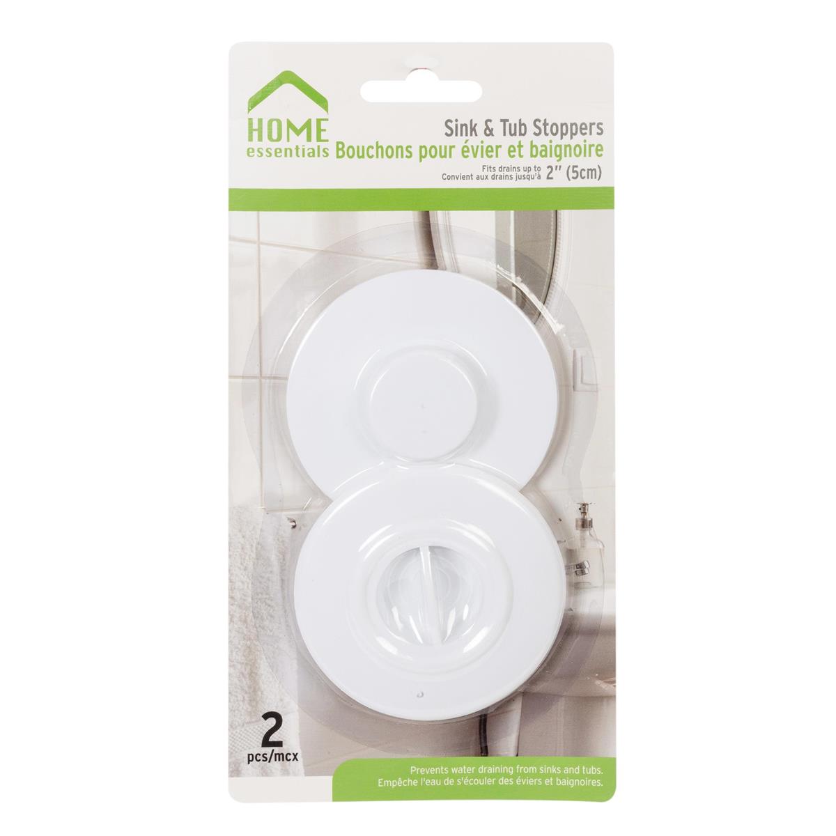 H.E.  2-pc Sink & Tub Stoppers,  b/c