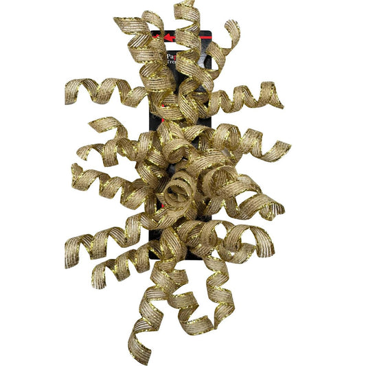 Paper T. 2pk Angle Curly Swirl, Gold, card