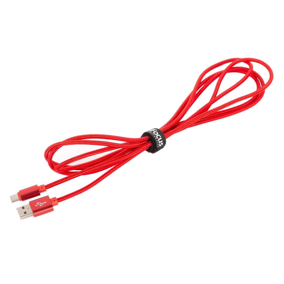 iFocus 8ft. Type C Braided cable 6c Mix, Velcro strap