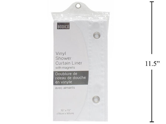 Bodico 70x72"Vinyl Shower Curtain white, 80gm, pvc
