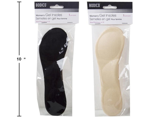 Bodico, Gel Insoles, 2 col: blk & nude, opp w header(HZ)