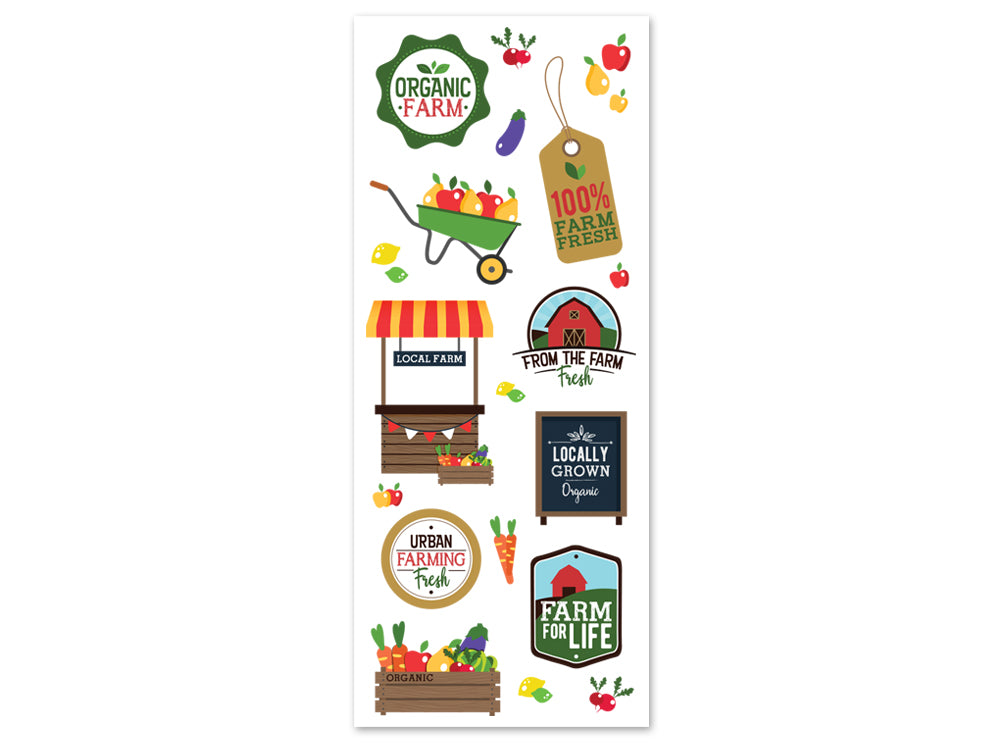 Paper Craft Sticker: 5"x12" Classic Themes 'Clear' Photo Safe 01) Farm To Table