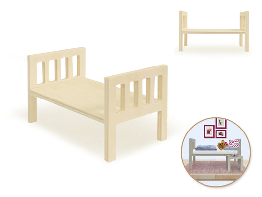 Wood Craft: 4.8"x2.7"x2.8" Mini DIY Bed Frame