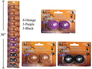 G. Ghouls 2pk Glitter Flickering LED  Tealights,12pcs/clip strip,3/C,b/c