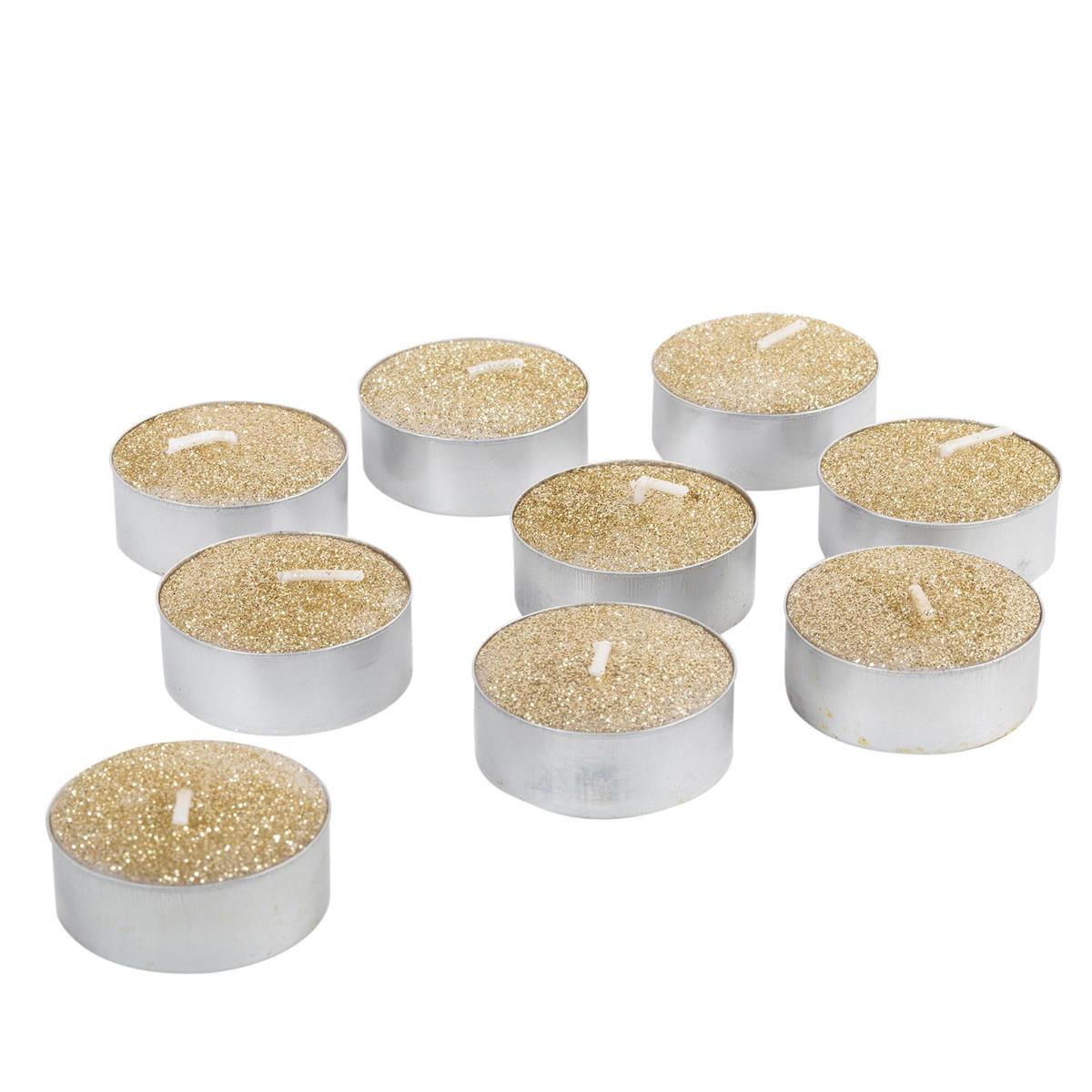 Enlighten 9pk Shimmer Gold Tealight Candles, pvc box