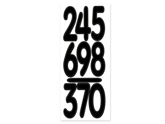 Paper Craft Sticker: 5"x12" Letters & Numbers Medley Clear X) Numbers Black 3.5"