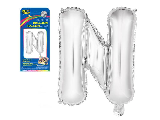 Let's Party "N" Silver Air Filled Balloon, 14"