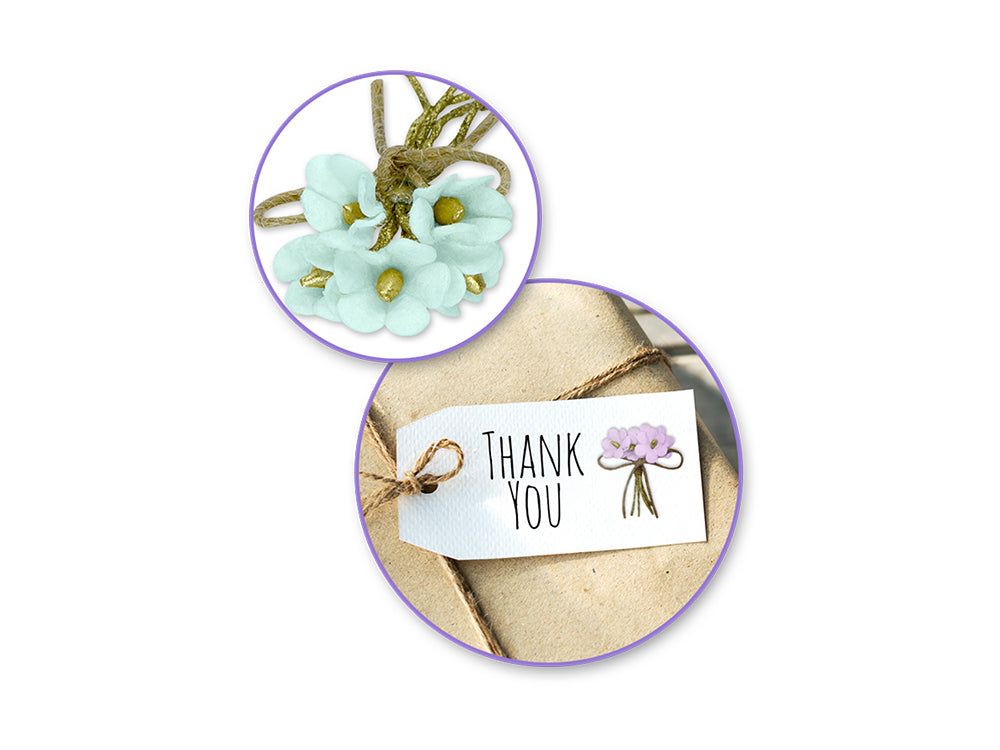 Floral Embellish: 3D Handmade Paper Daisy Bouquet 6pc Self-Stick w/Jute A) Pastel