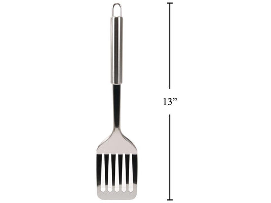 Luciano 12.75"L Slotted Turner, Stainless Steel, hangtag