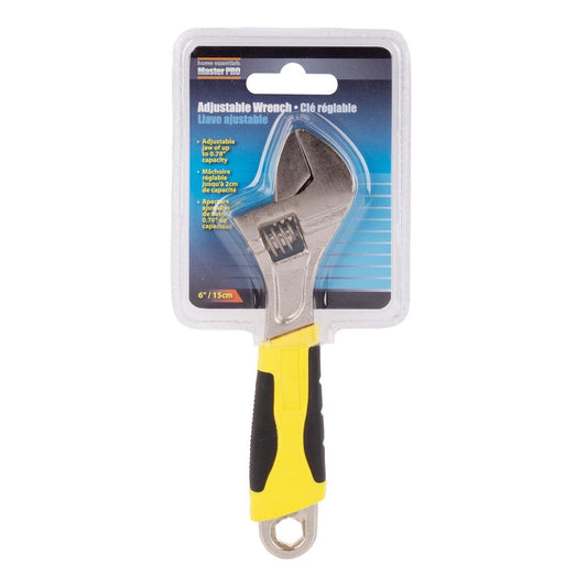 H.E. Master Pro 6" Adj. Wrench Yellow&Black handle, double blister