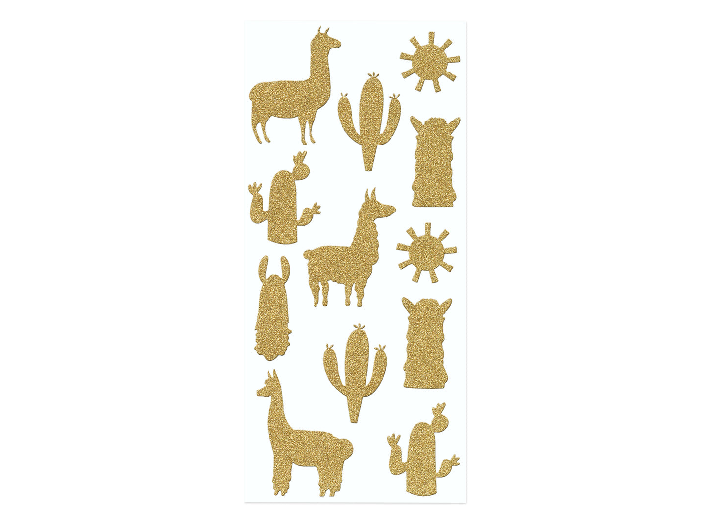 Paper Craft Sticker: 11.5x23.2cm Glitter Themed D) Llama